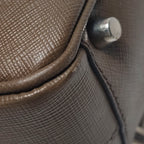 Prada Saffiano Lux Bowler Bag Brown