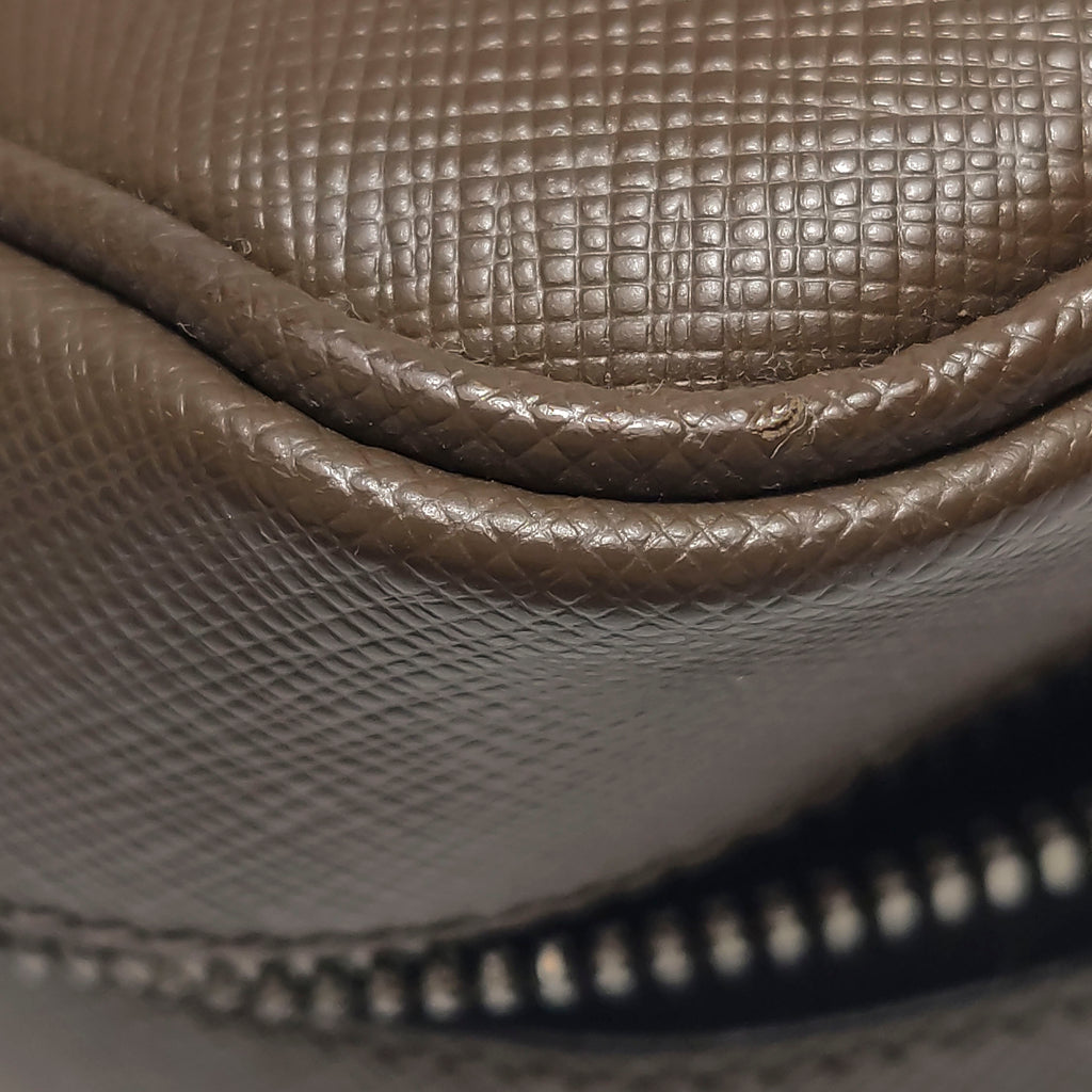 Prada Saffiano Lux Bowler Bag Brown