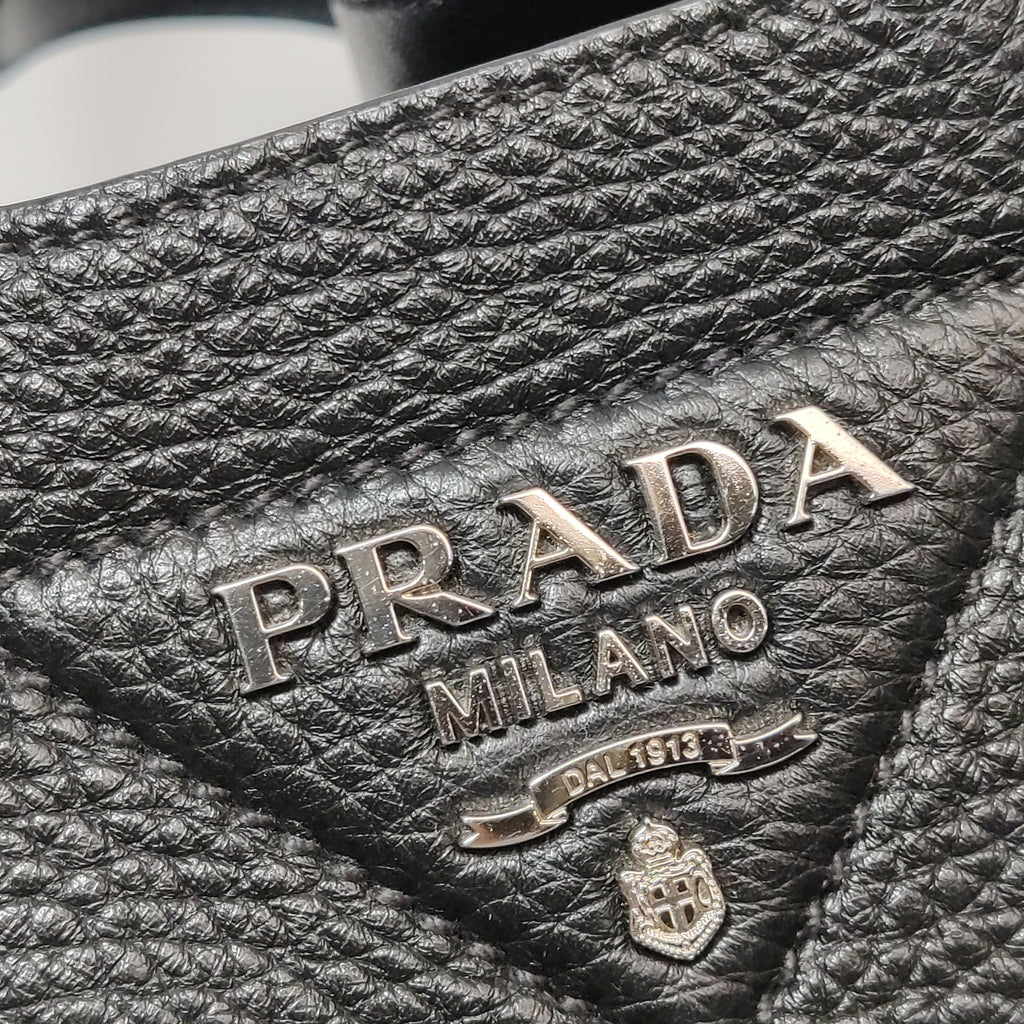Prada Dynamique Vitello Daino Soft Mini Tote Black