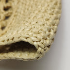 Prada Yarn Raffia Effect Crochet Logo Embroidered Small Tote Bag Naturale