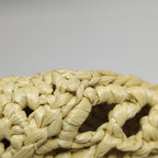 Prada Yarn Raffia Effect Crochet Logo Embroidered Small Tote Bag Naturale