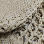 Prada Yarn Raffia Effect Crochet Logo Embroidered Small Tote Bag Naturale