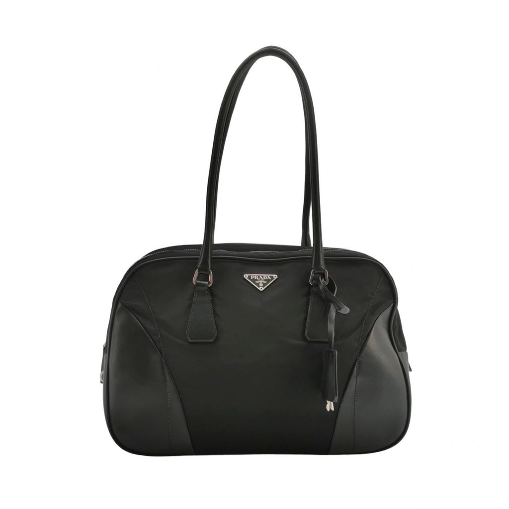 Prada Nylon Bowling Bag Black