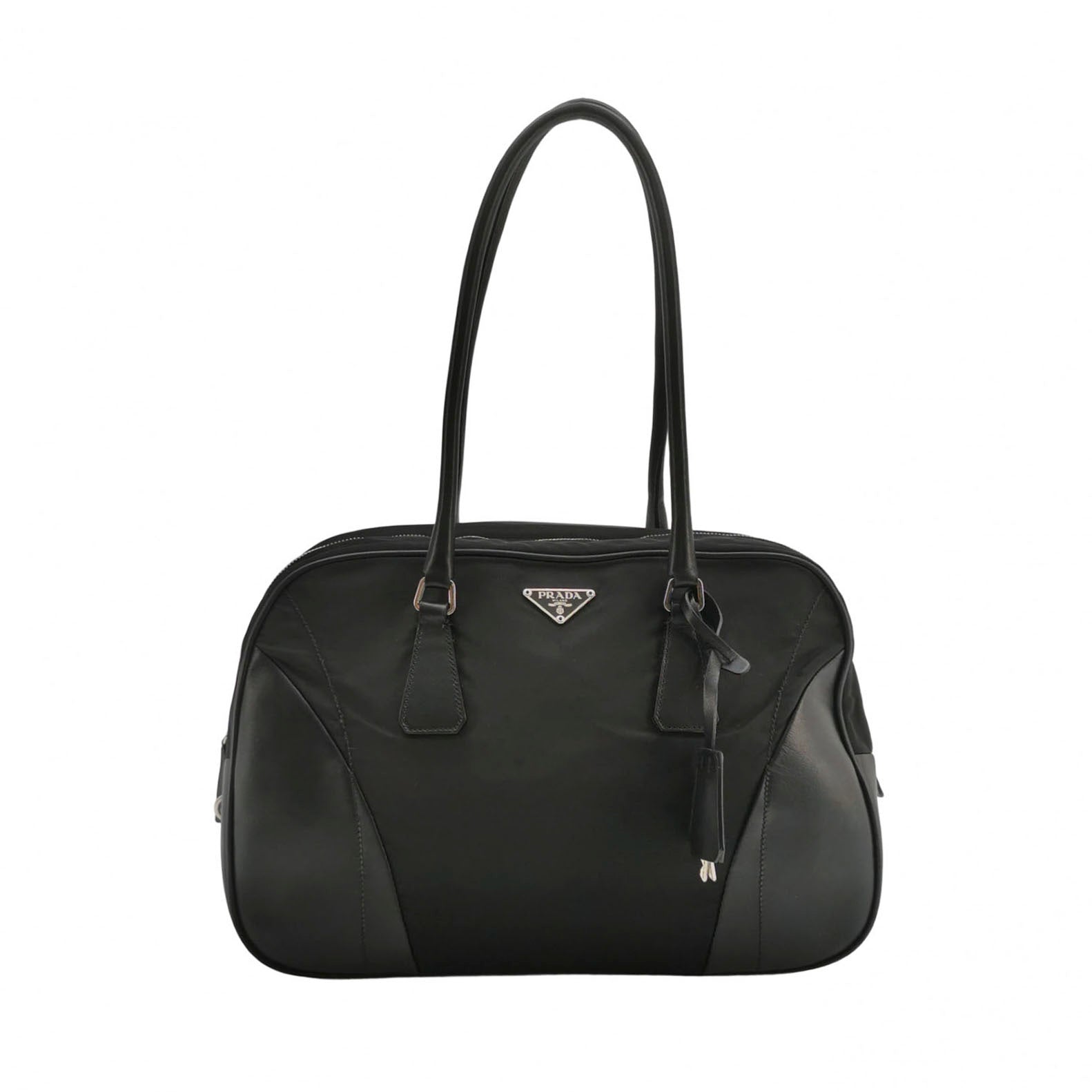 Prada Nylon Bowling Bag Black