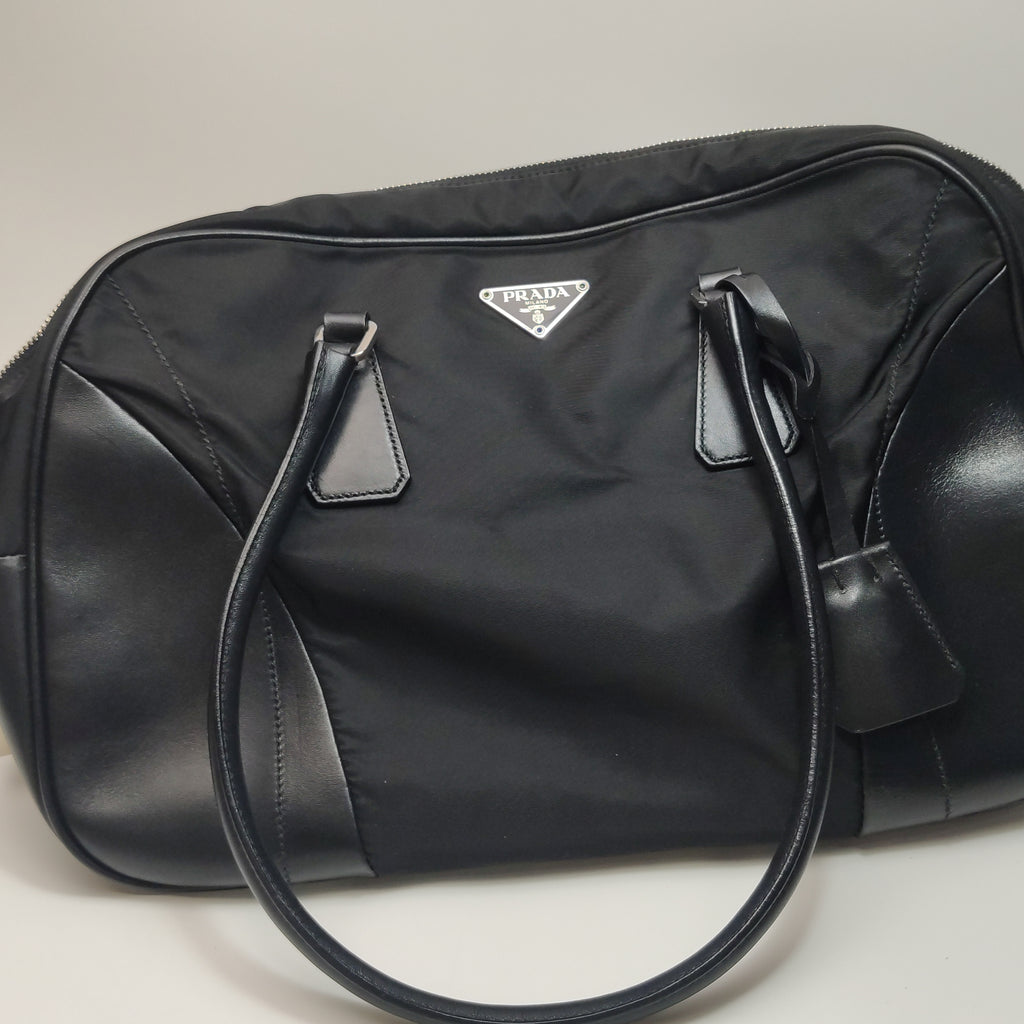 Prada Nylon Bowling Bag Black