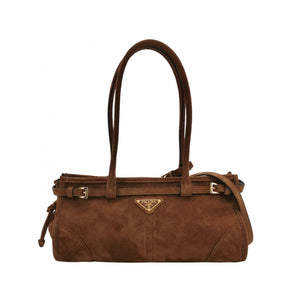 Prada Bonnie East West Brown Suede