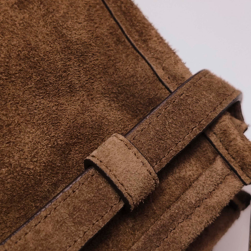 Prada Bonnie East West Brown Suede