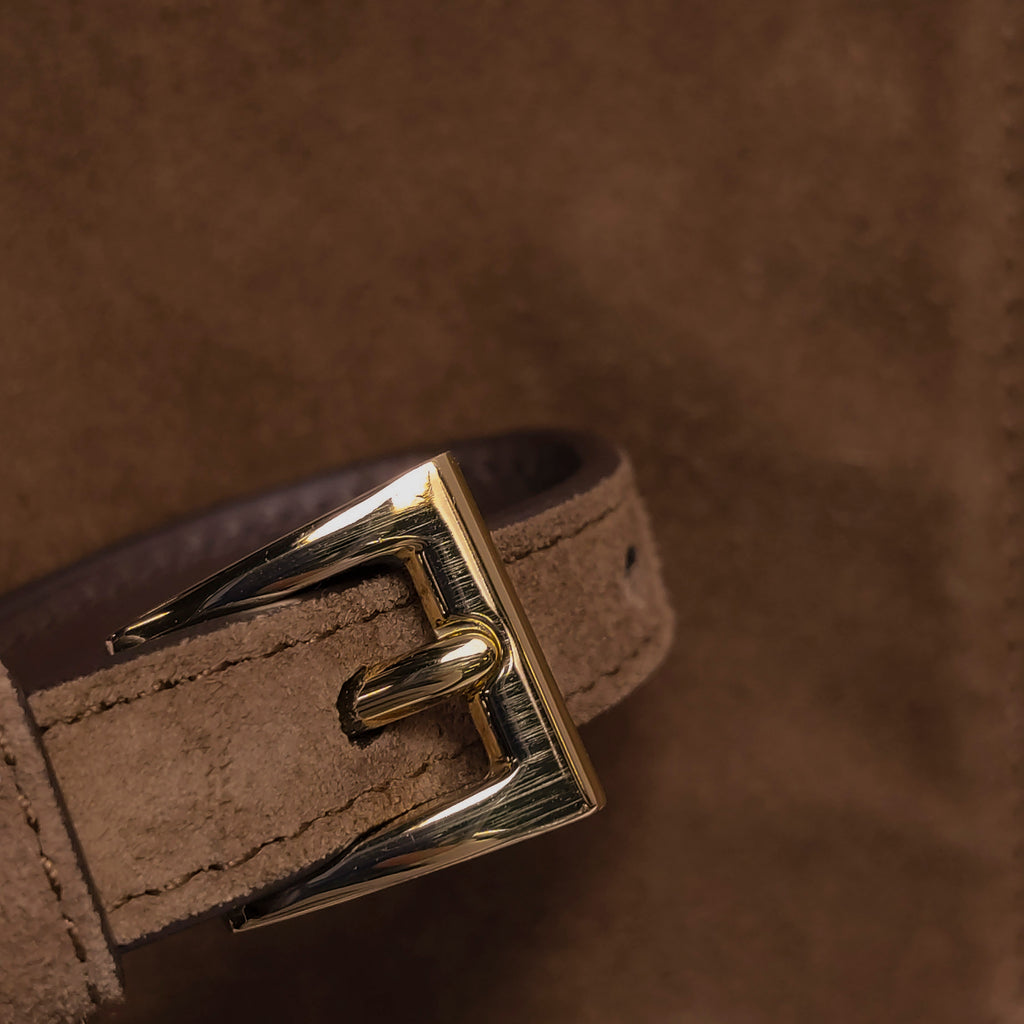 Prada Bonnie East West Brown Suede