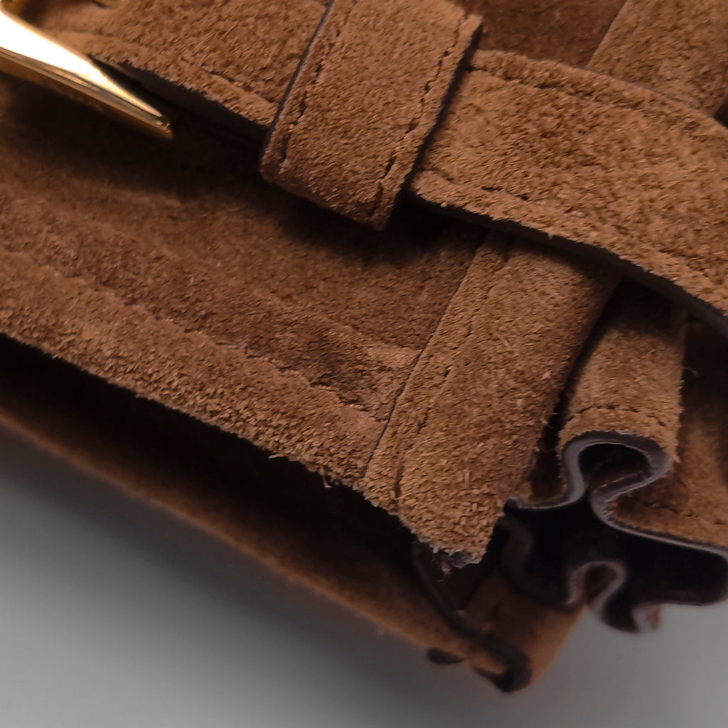 Prada Bonnie East West Brown Suede