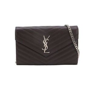 Saint Laurent Envelope Wallet On Chain Deep Brown
