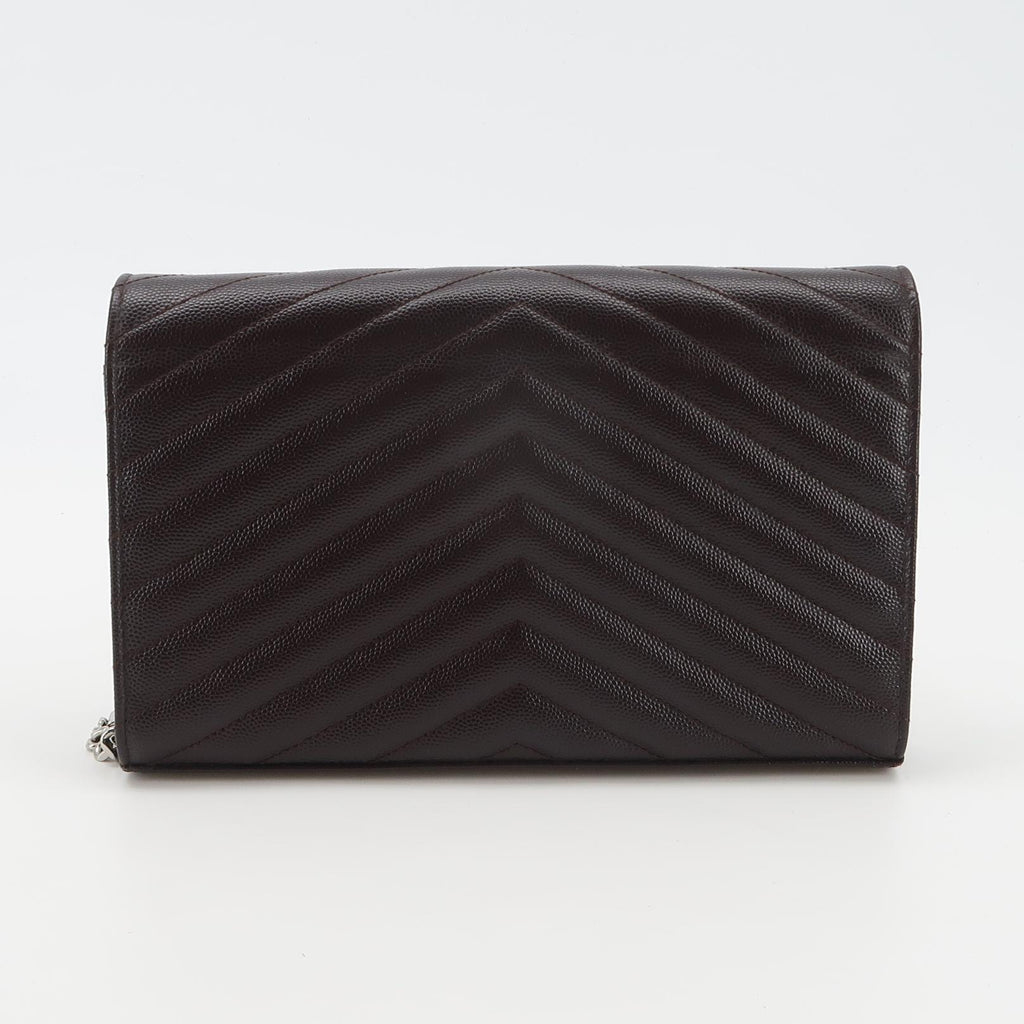 Saint Laurent Envelope Wallet On Chain Deep Brown