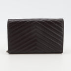 Saint Laurent Envelope Wallet On Chain Deep Brown
