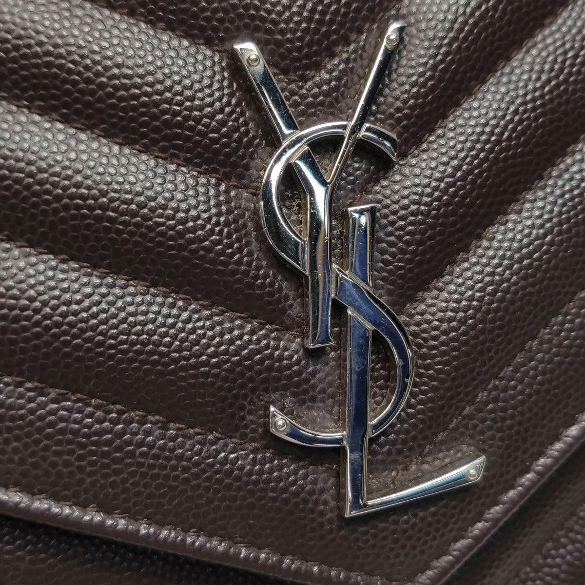 Saint Laurent Envelope Wallet On Chain Deep Brown