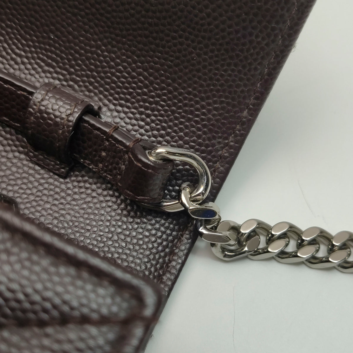 Saint Laurent Envelope Wallet On Chain Deep Brown
