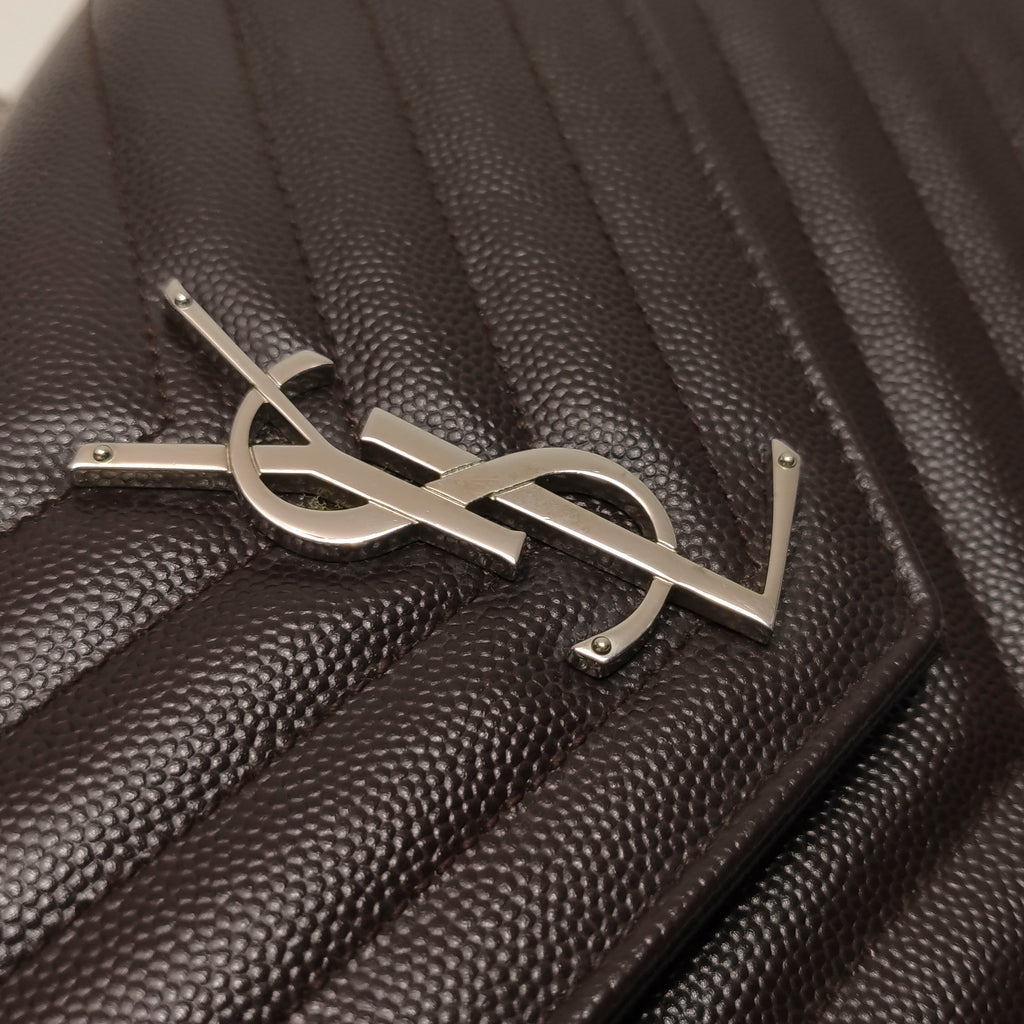 Saint Laurent Envelope Wallet On Chain Deep Brown