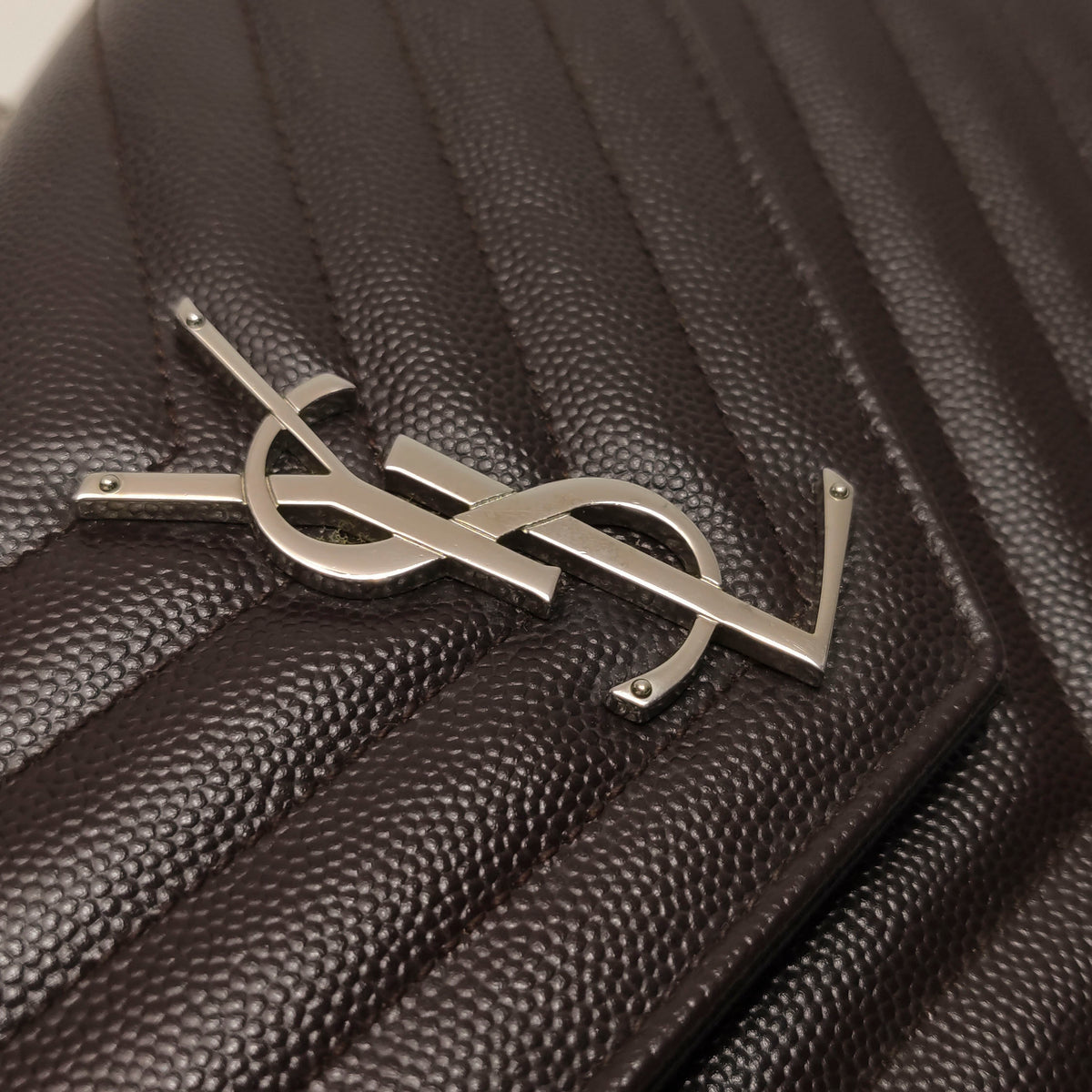 Saint Laurent Envelope Wallet On Chain Deep Brown