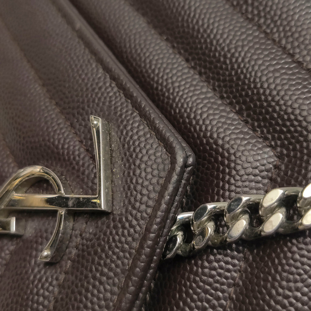 Saint Laurent Envelope Wallet On Chain Deep Brown