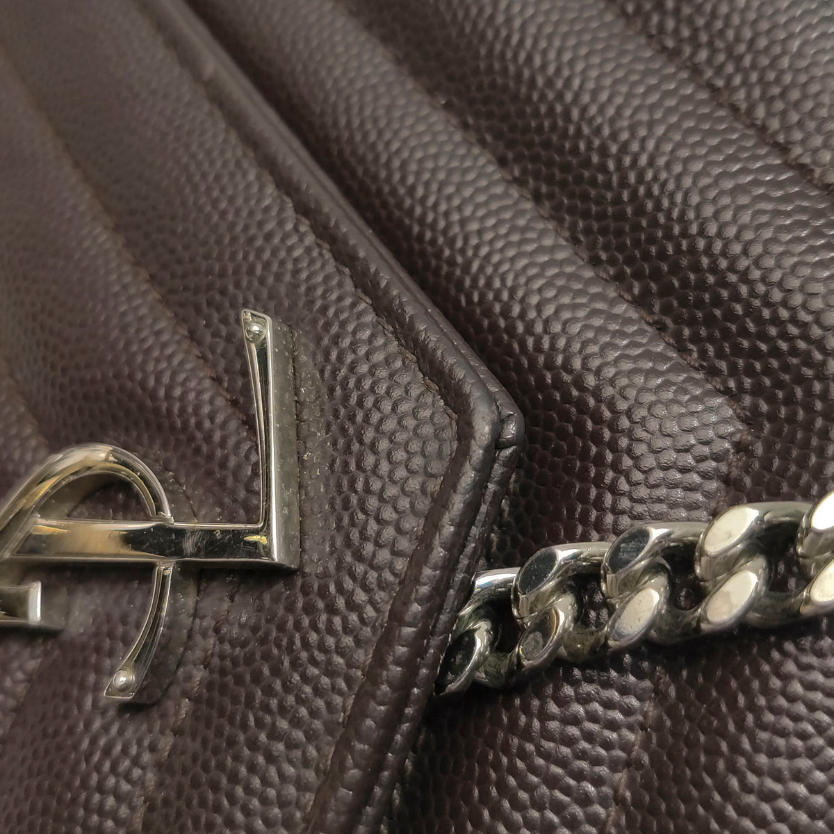 Saint Laurent Envelope Wallet On Chain Deep Brown