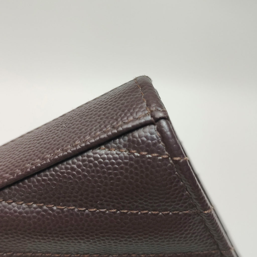 Saint Laurent Envelope Wallet On Chain Deep Brown