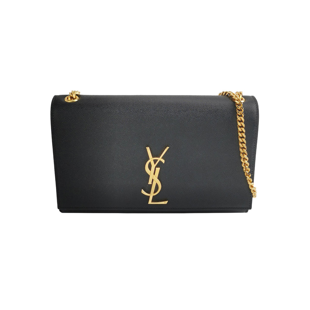 Saint Laurent Kate Medium Grain de Poudre Black GHW