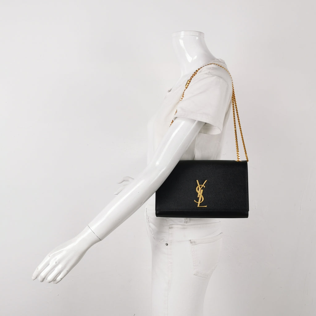 Saint Laurent Kate Medium Grain de Poudre Black GHW
