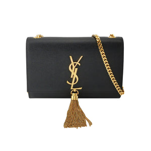 Saint Laurent Kate Tassel Grain de Poudre Black