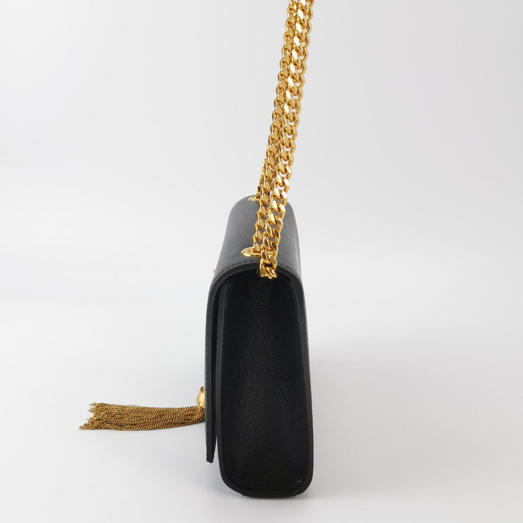 Saint Laurent Kate Tassel Grain de Poudre Black