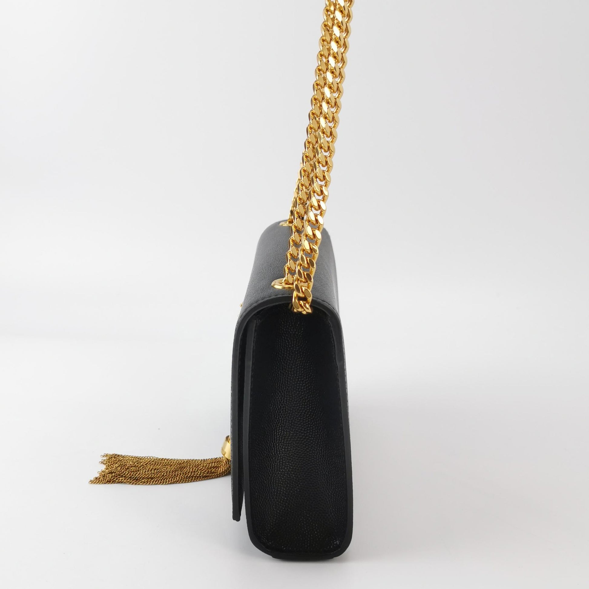 Saint Laurent Kate Tassel Grain de Poudre Black