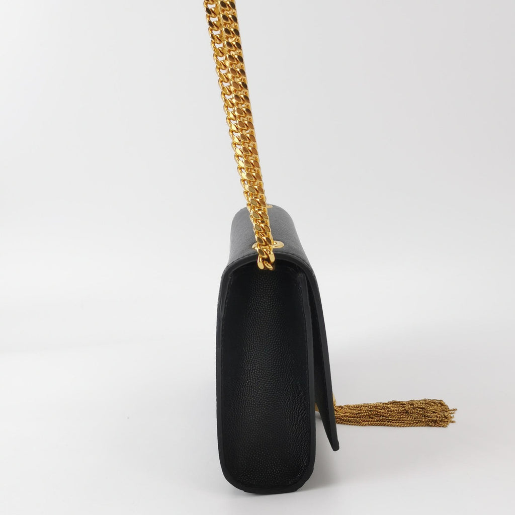 Saint Laurent Kate Tassel Grain de Poudre Black