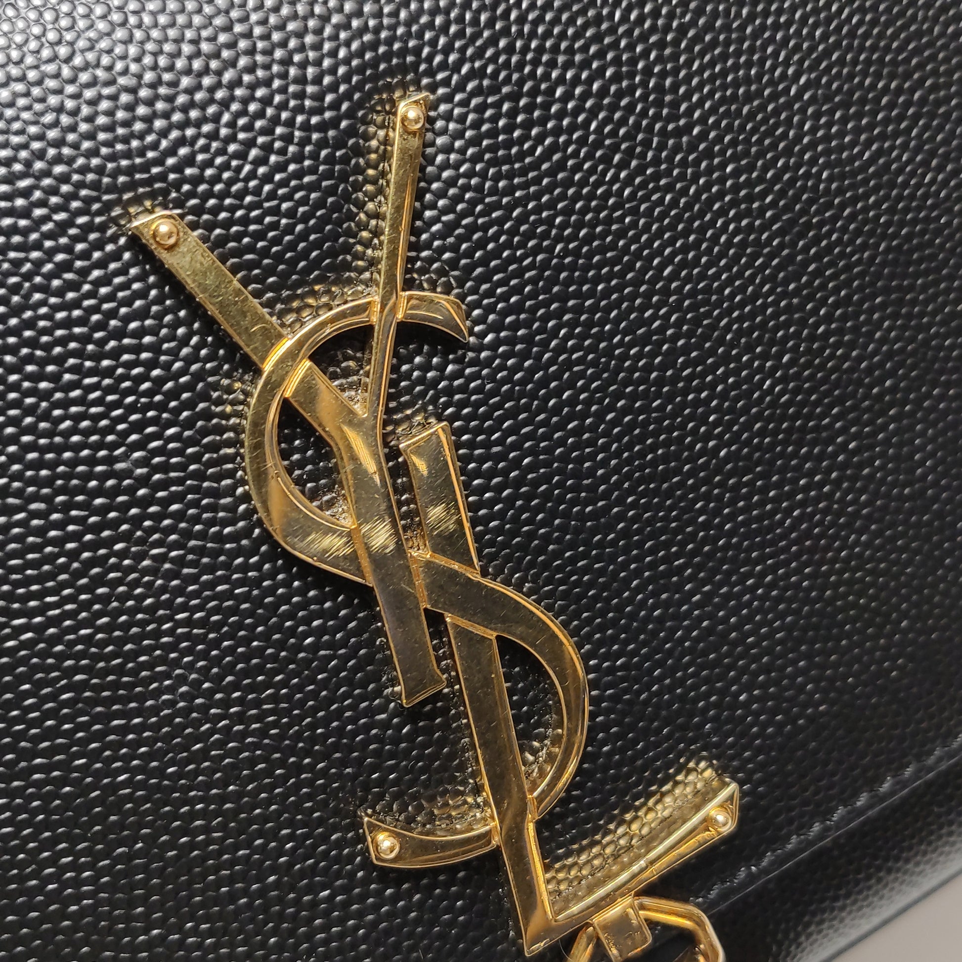 Saint Laurent Kate Tassel Grain de Poudre Black