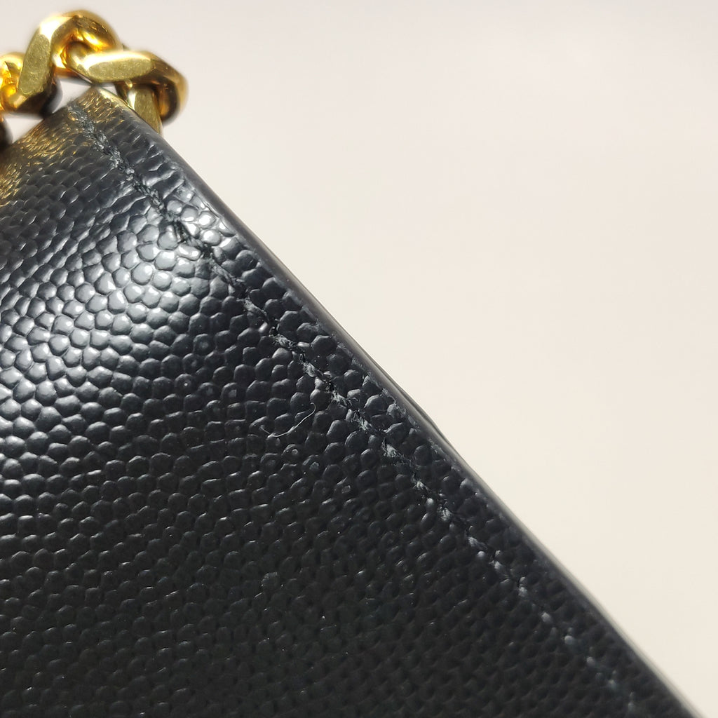 Saint Laurent Kate Tassel Grain de Poudre Black