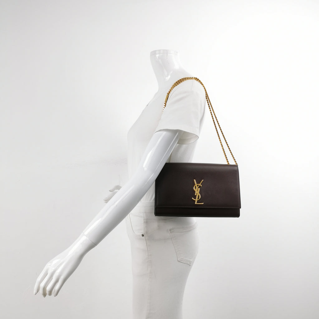 Saint Laurent Kate Medium Grain de Poudre Burgundy