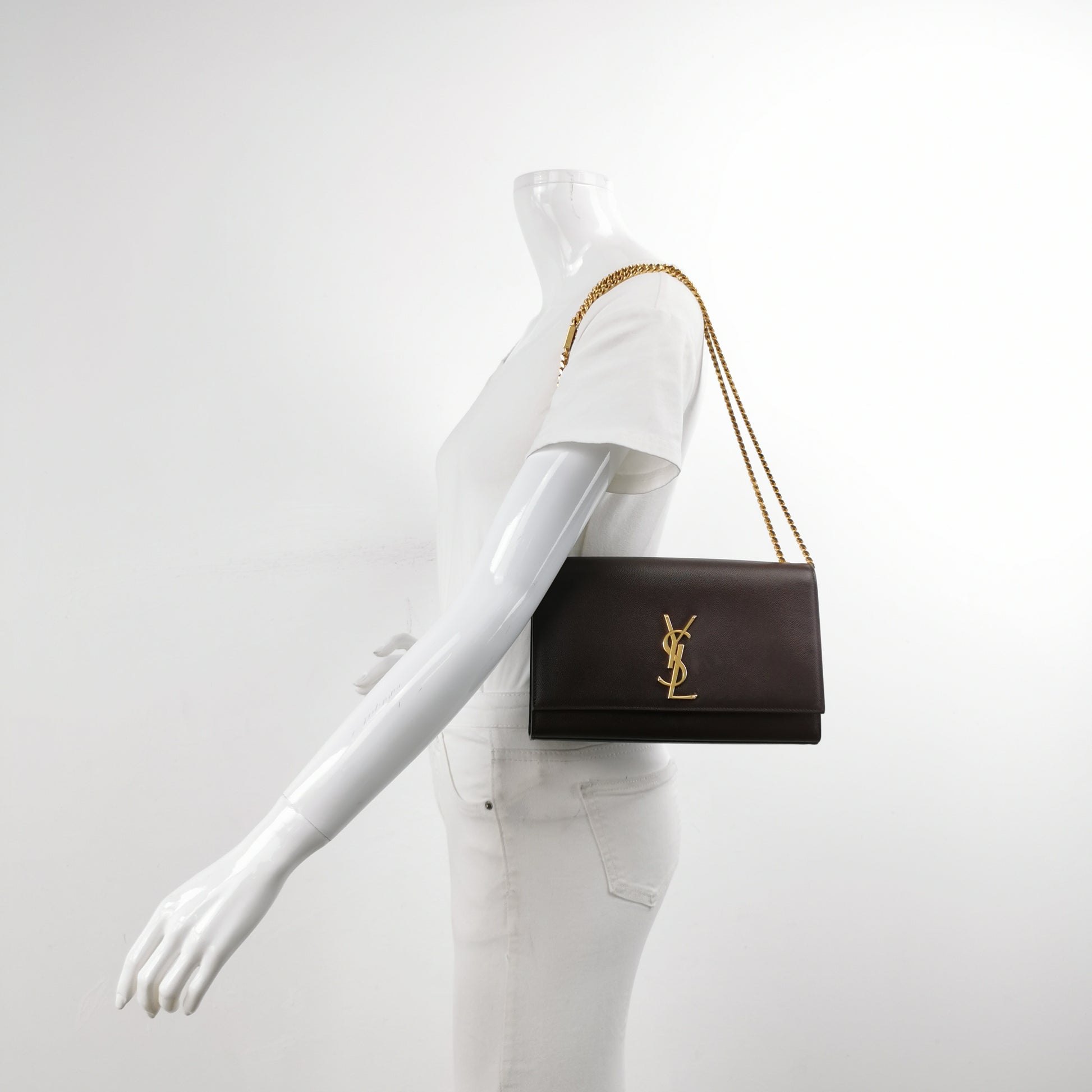 Saint Laurent Kate Medium Grain de Poudre Burgundy