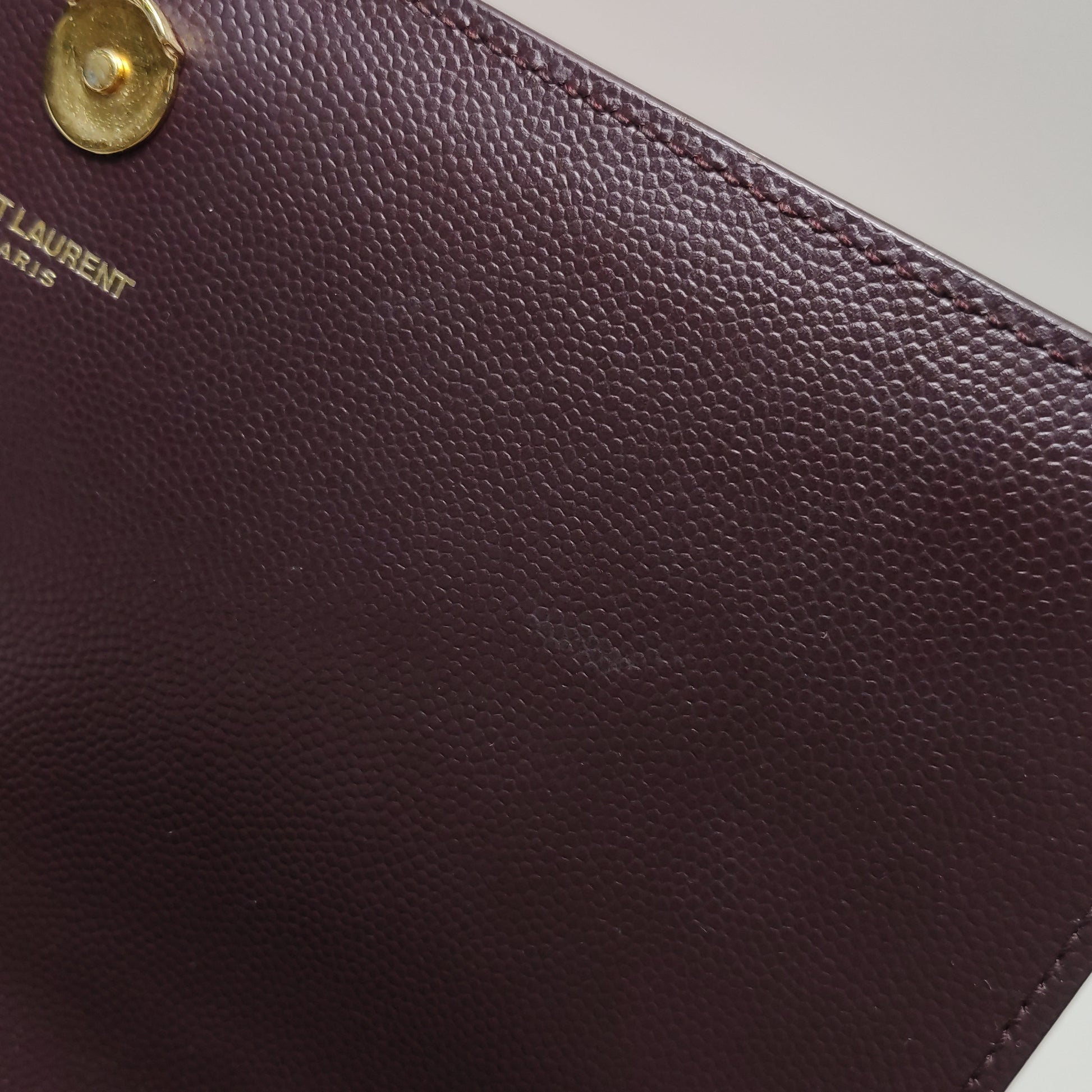 Saint Laurent Kate Medium Grain de Poudre Burgundy