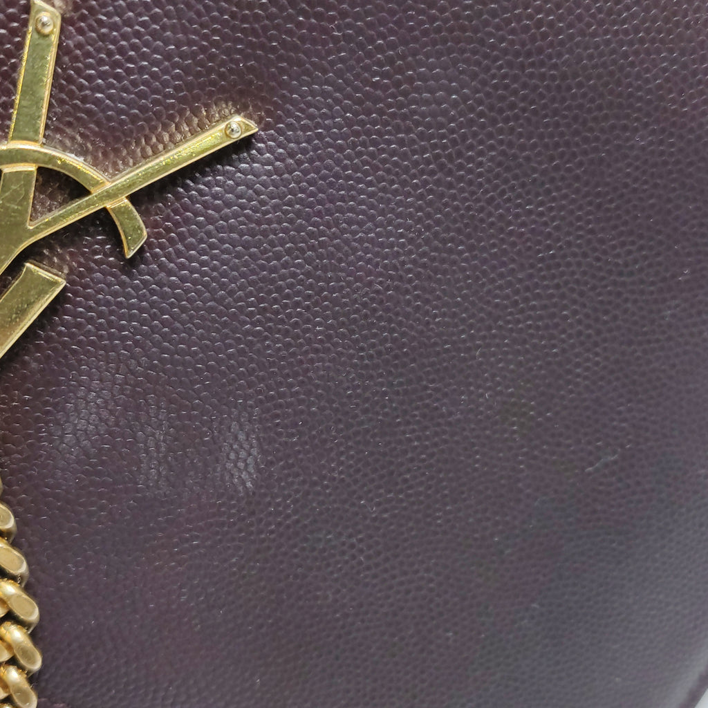 Saint Laurent Kate Medium Grain de Poudre Burgundy