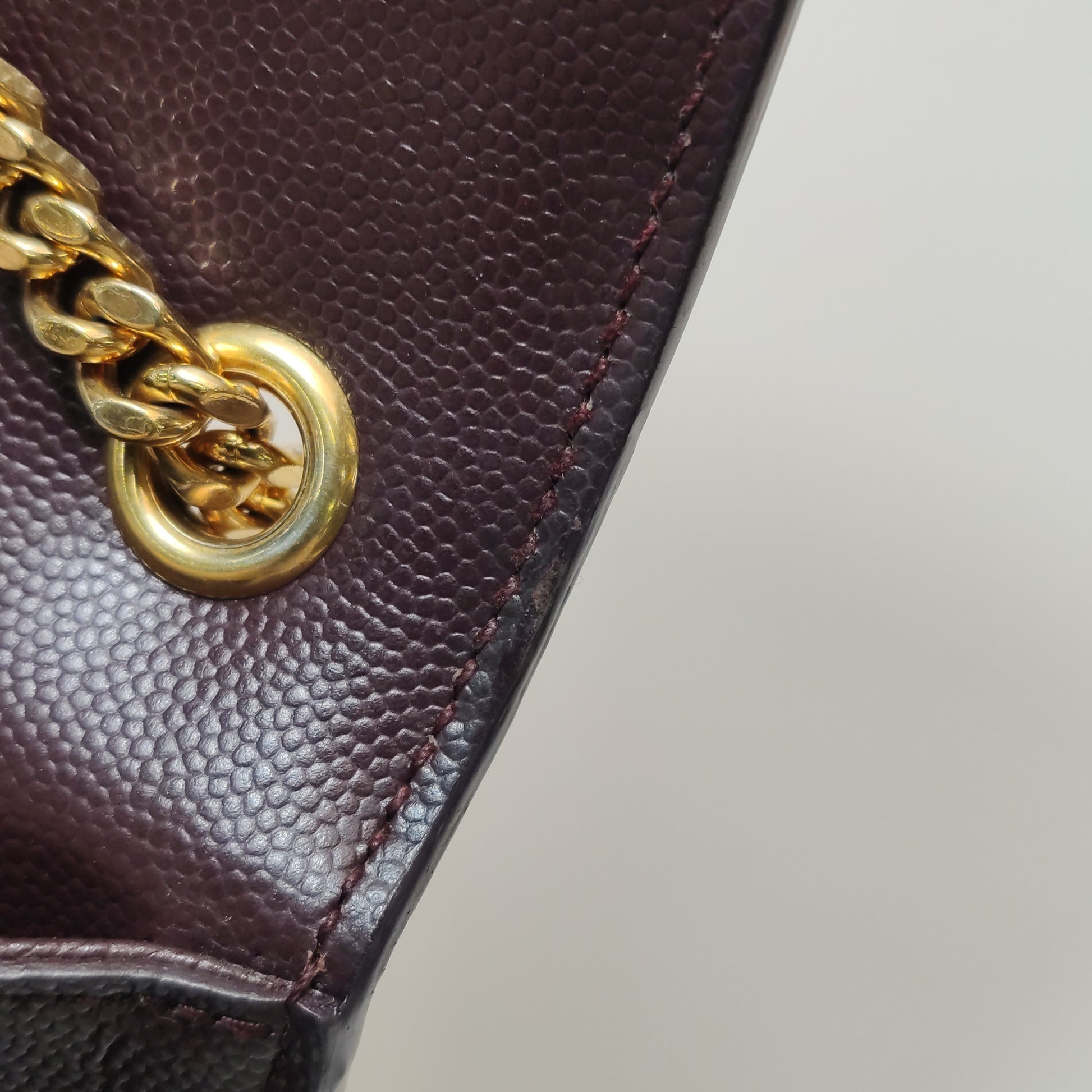 Saint Laurent Kate Medium Grain de Poudre Burgundy