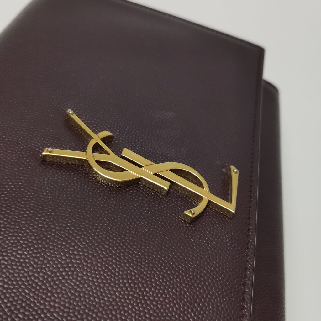Saint Laurent Kate Medium Grain de Poudre Burgundy