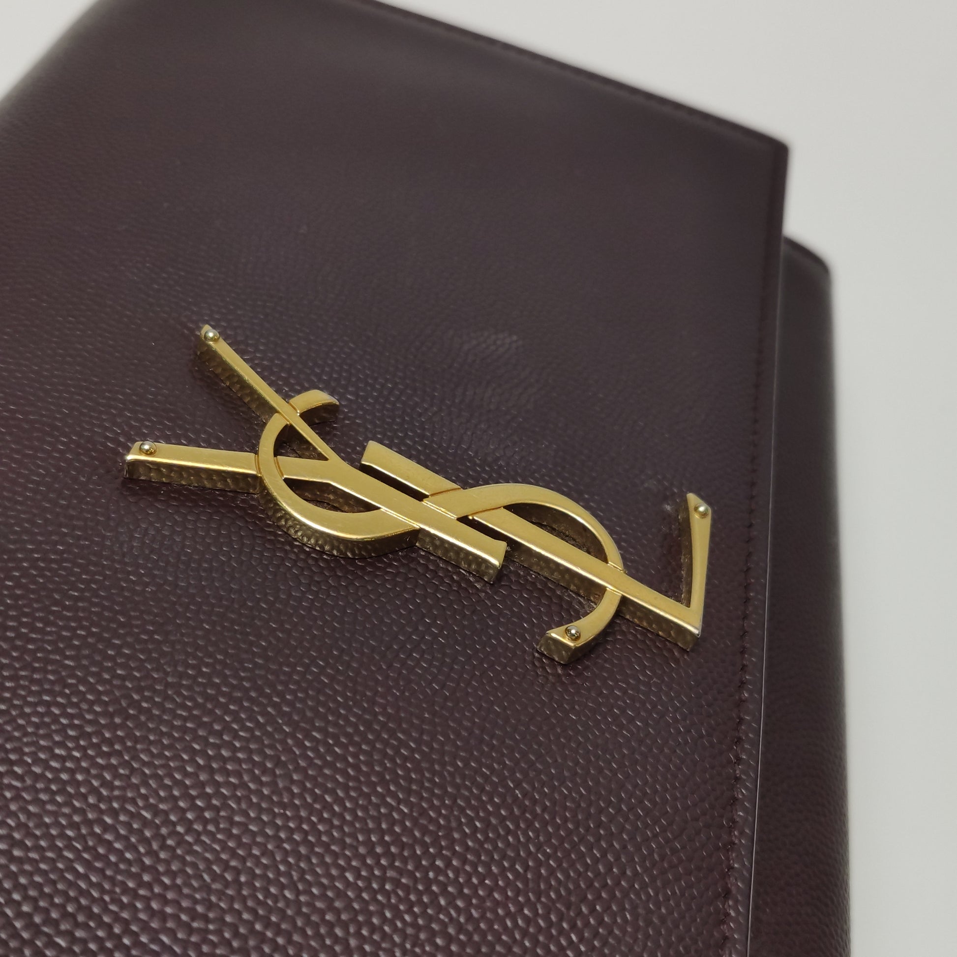 Saint Laurent Kate Medium Grain de Poudre Burgundy