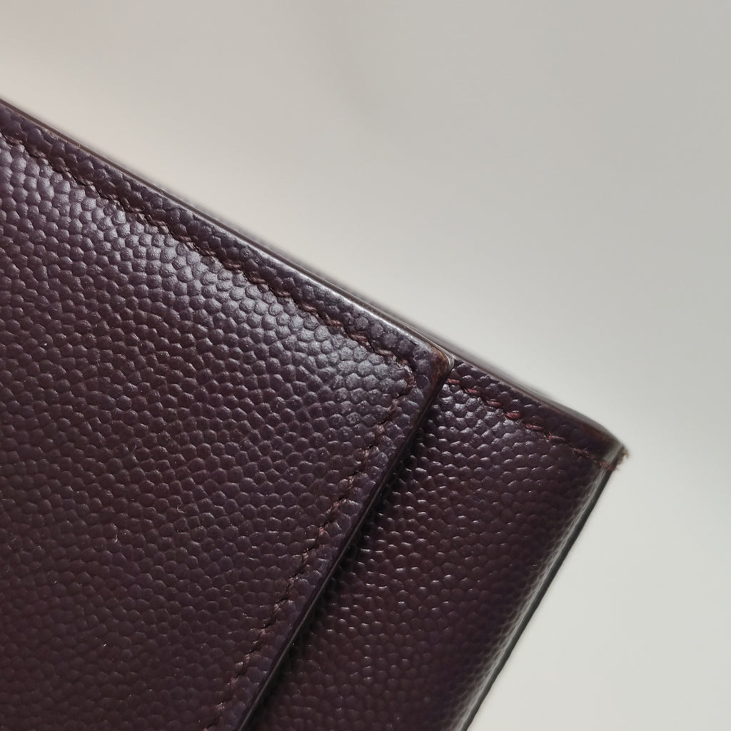 Saint Laurent Kate Medium Grain de Poudre Burgundy