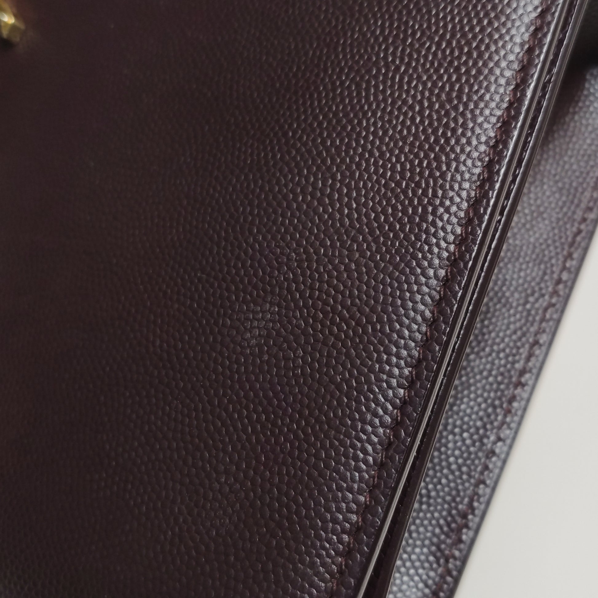 Saint Laurent Kate Medium Grain de Poudre Burgundy