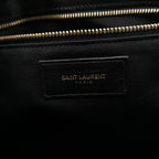 Saint Laurent Chevron Monogram Shopping Bag Grain De Poudre Black