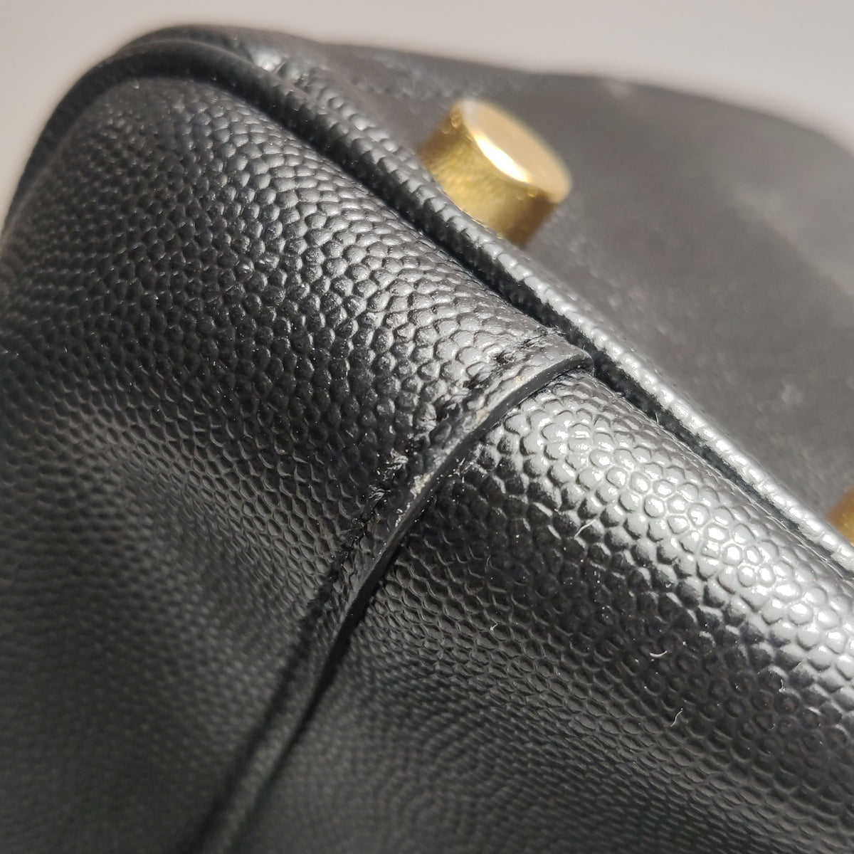 Saint Laurent Chevron Monogram Shopping Bag Grain De Poudre Black