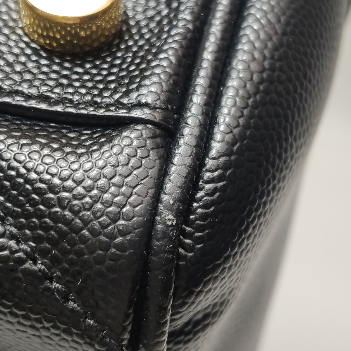 Saint Laurent Chevron Monogram Shopping Bag Grain De Poudre Black