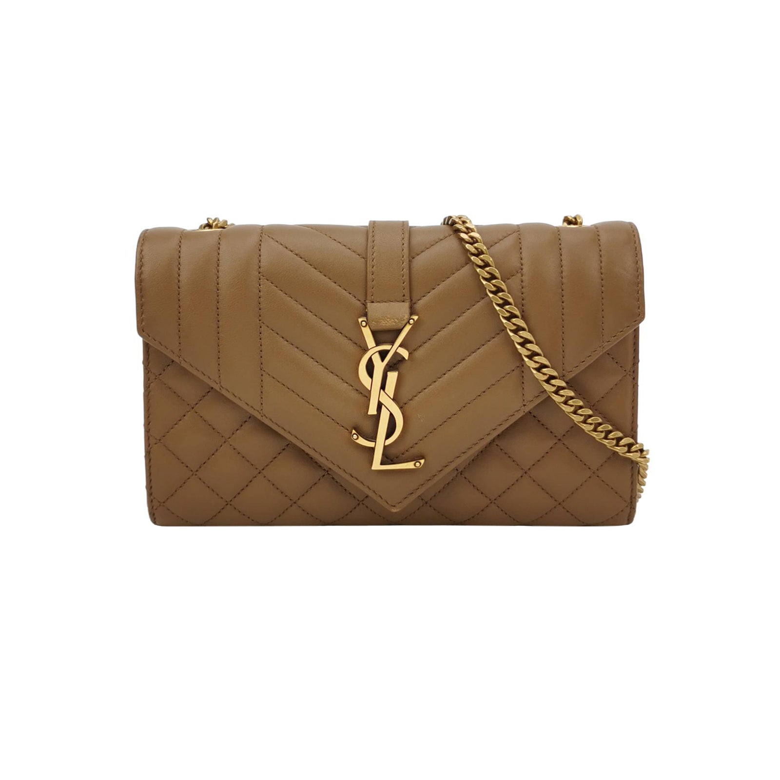 Saint Laurent Triquilt Envelope Wallet on Chain