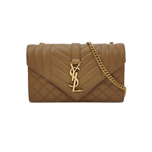 Saint Laurent Triquilt Envelope Wallet on Chain