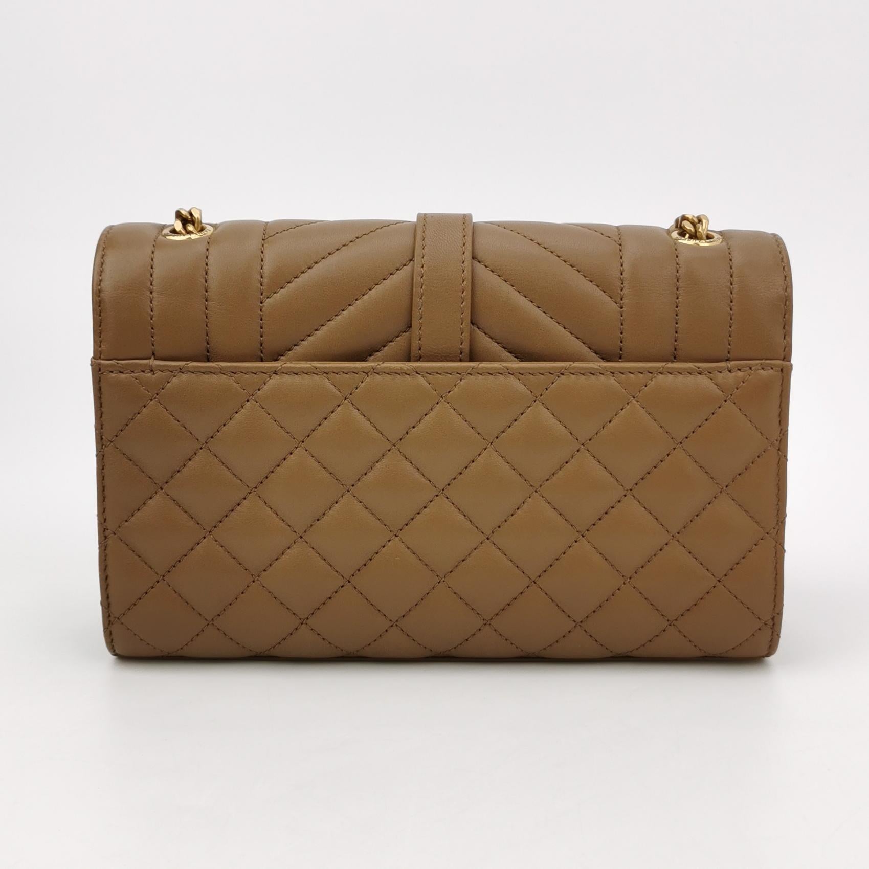 Saint Laurent Triquilt Envelope Wallet on Chain