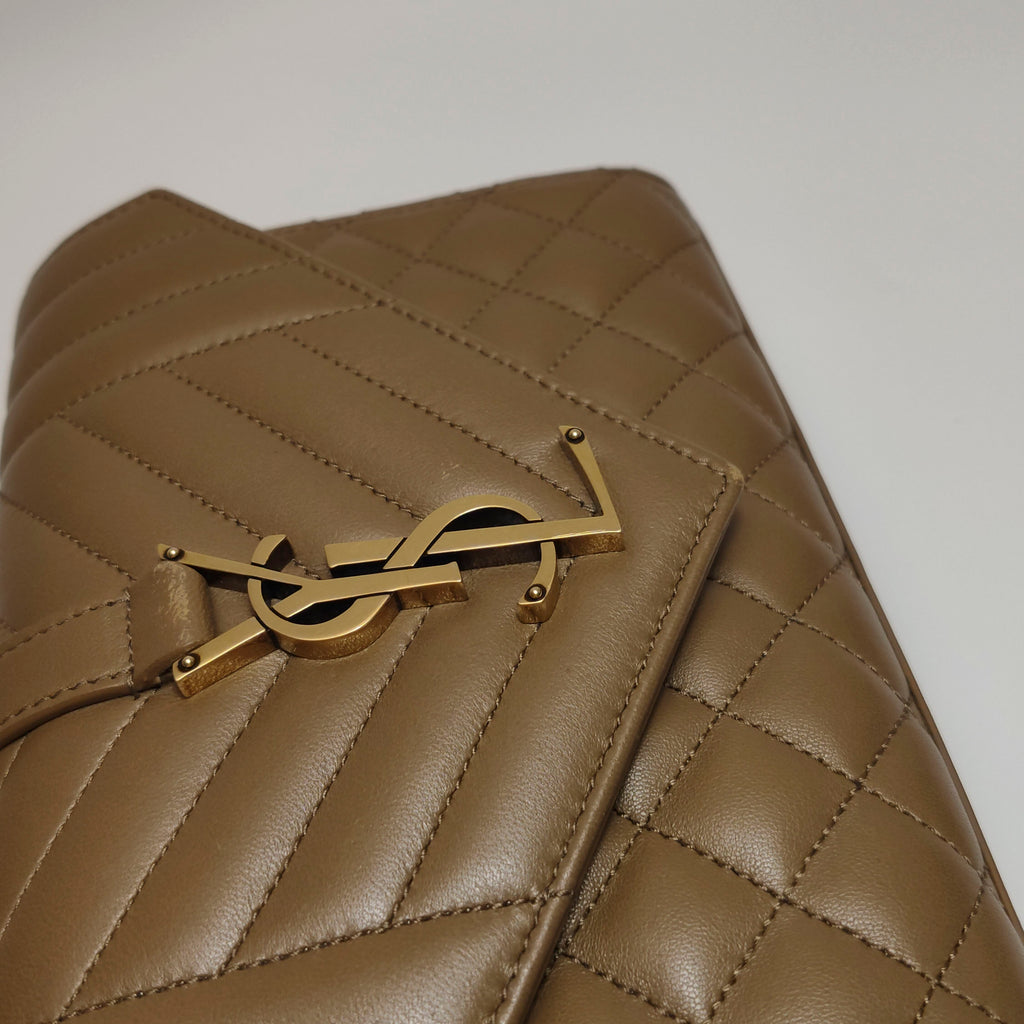 Saint Laurent Triquilt Envelope Wallet on Chain