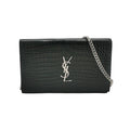 Saint Laurent Wallet on Chain Croc Black