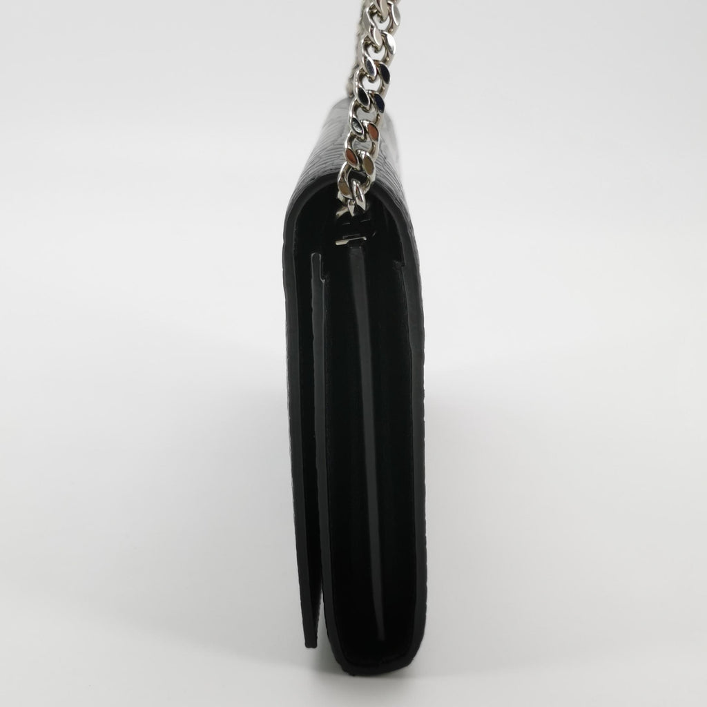 Saint Laurent Wallet on Chain Croc Black