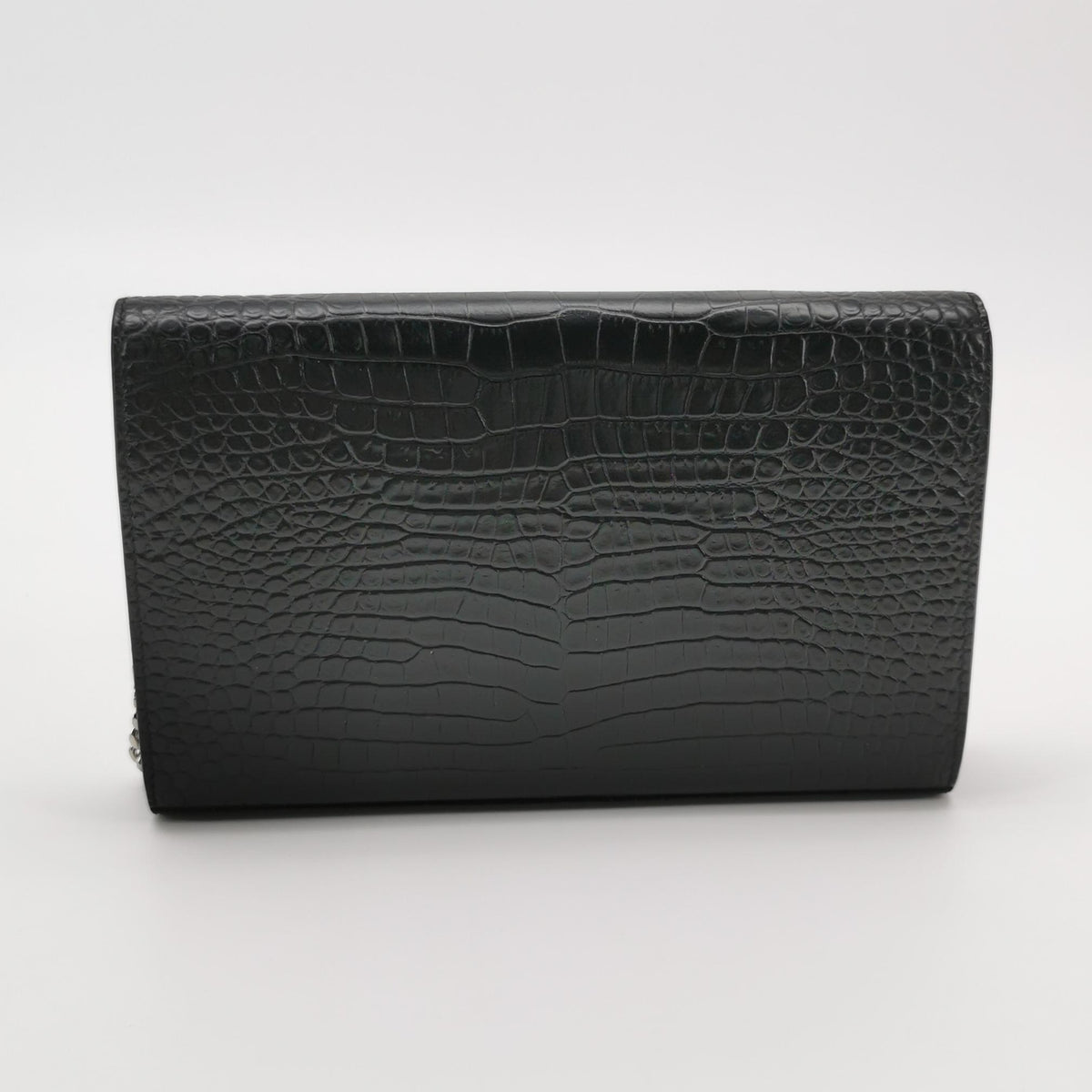 Saint Laurent Wallet on Chain Croc Black
